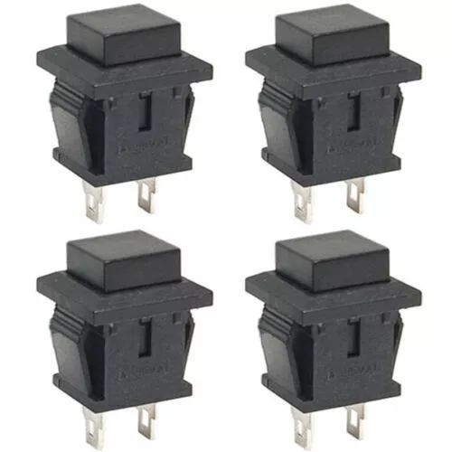 100 x Mini Black Square Push Button Switch Momentary NO OFF-ON 2 Pins DS-430
