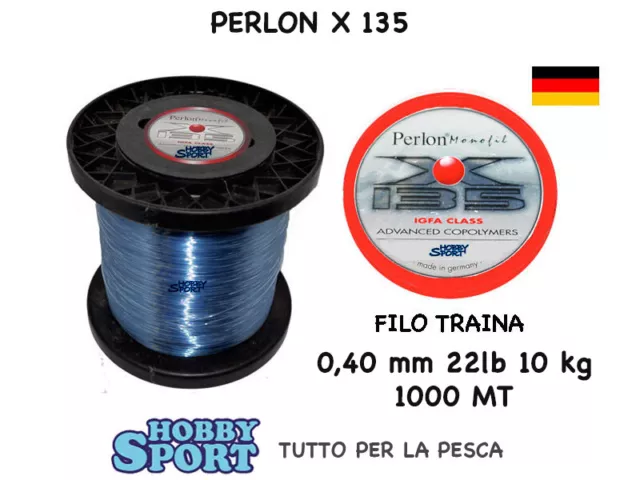 Filo Perlon X135 Big Game 1000 Mt Diam 0,40 Mm 22 Lb Traina Omologato Igfa Class