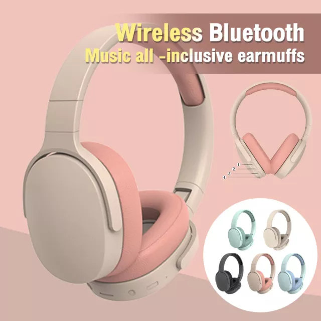 Wireless Bluetooth 5.1 Headphones Over Ear HIFI Headset Stereo Noise Cancelling
