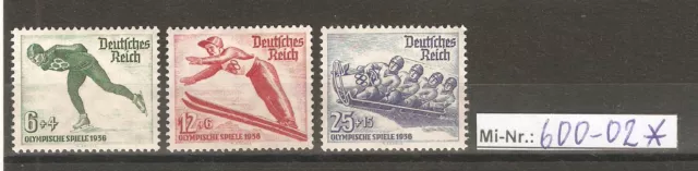 Deutsches Reich Mi-Nr.: 600-02 Winterolympiade 1935 sauber ungebrauchter Satz