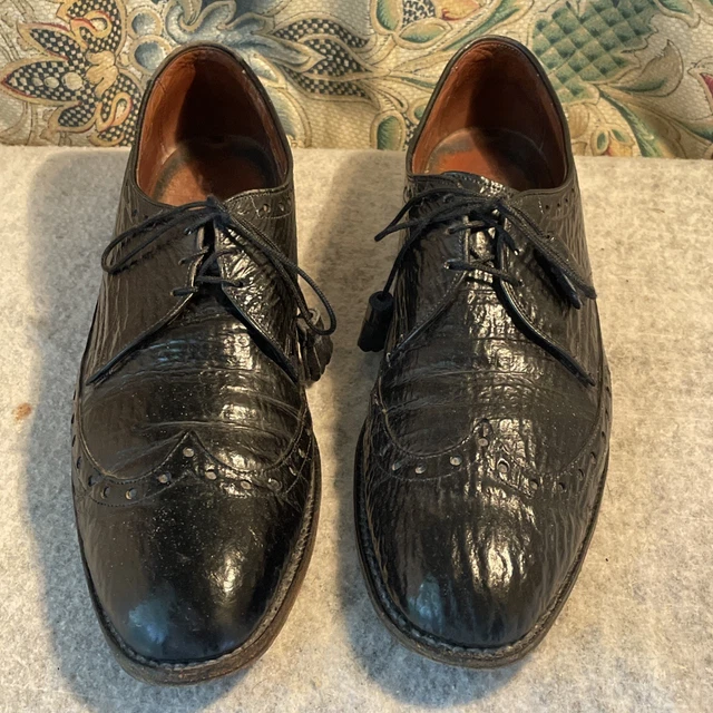 VINTAGE ALLEN EDMONDS Nassau Sharkskin Shoes Mens 14 AAA  display picture 3