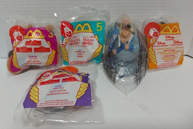 McDONALD'S Happy Meal Toys 1998 Disney (Lot of 5) Lions King Mulan Zazu