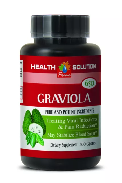 great natural - GRAVIOLA Leaf Extract 650 Mg - boost immune system - 1 Bottle