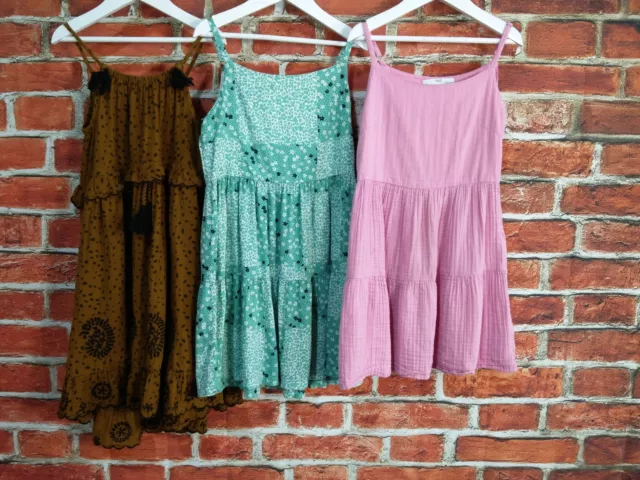 Girls Bundles Aged 9-10 Years Next M&S Summer Dresses Floral Pink Spotty 140Cm