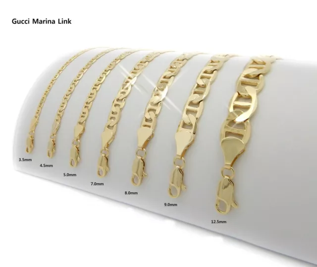 14k Gold Plated Gucci Marina link Chain Necklace, Bracelet & Anklet / Men&Women
