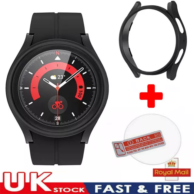 For Samsung Galaxy Watch 5 Pro 45mm Case + Tempered Glass Screen Protector Cover