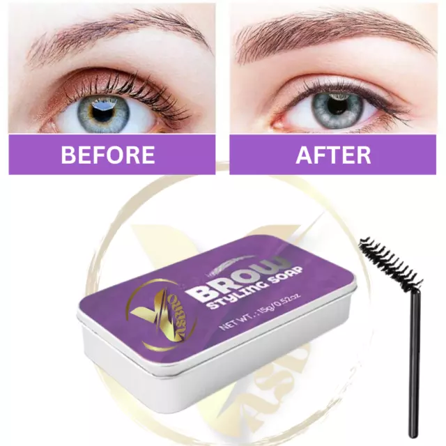 Eyebrow Shaping Soap Styling Gel Wax with Brush Long Lasting Makeup Eye Brow UK