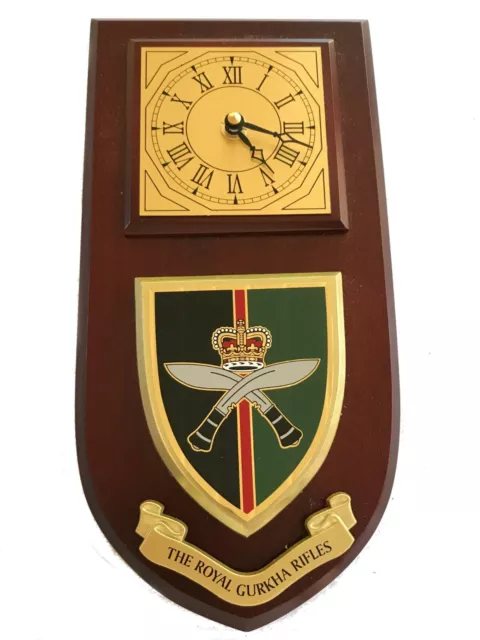 Royal Gurkha Rifles Regimental Military Wall Plaque Clock