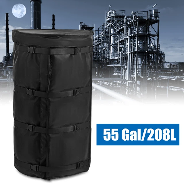 55-Gal Drum Heating Blanket - Barrel Heater Power blanket Pail Adjustment 1100W