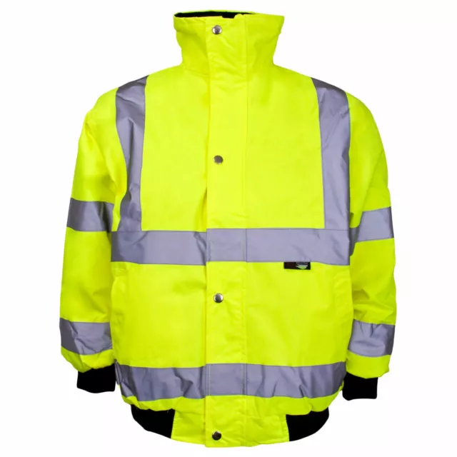 Hi Vis Bomber Jacket Junior Boys Girls Kids High Visibility Reflective Safety