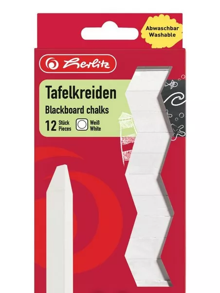 Tafelkreide weiß 12 Stück in Hängepackung von Herlitz