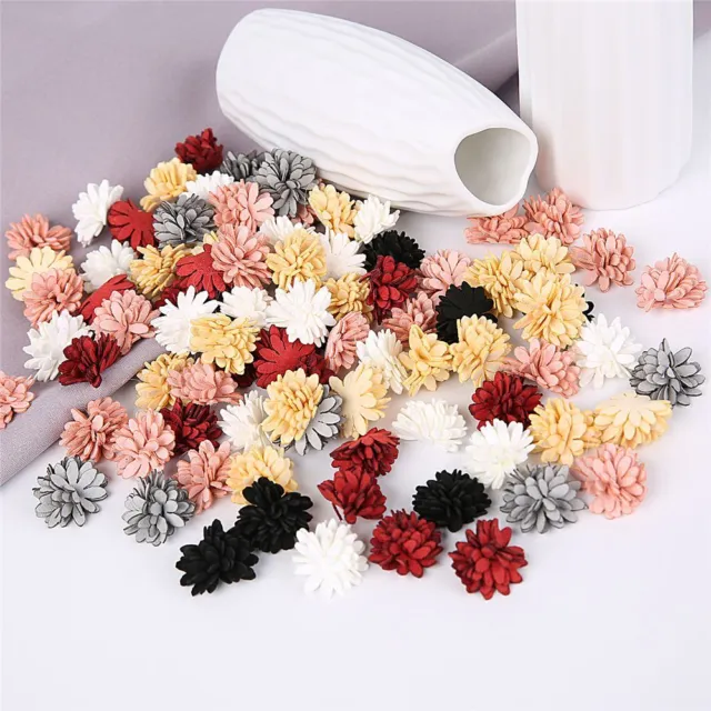 Artificial Flowers 20PCS Flower Head DIY Crafts Hair Clothing Sewing Accessories