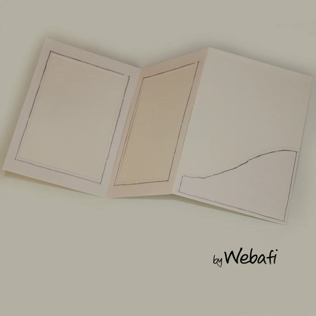 50 Stück Weiße Verkaufs- Portraitmappen Leporello Silberrand Fotos