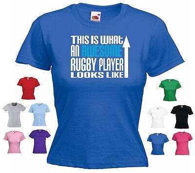"questo è ciò che un giocatore Rugby impressionante sembra" Divertente Da Donna T-shirt