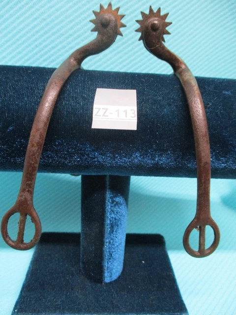 Late 1800's RAZOR SHARP Unmarked Blood Letting Rowels Riding Spurs from MUSEUM