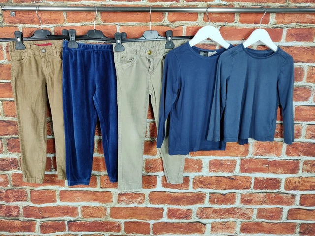 PACCHETTO RAGAZZE ETÀ 3-4 ANNI ZARA H&M ecc. PANTALONI IN VELLUTO A MANICHE LUNGHE TOP 104CM
