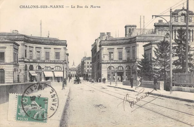 Cpa 51 Chalons Sur Marne Rue De La Marne