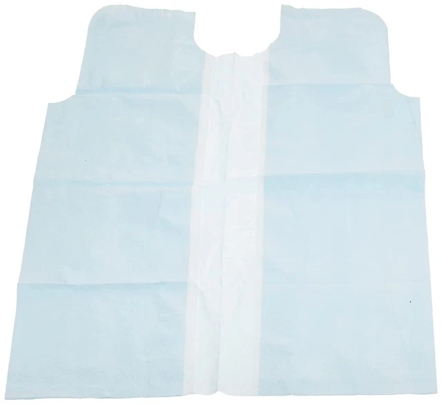 *50-Pieces* TIDI Avalon Standard Exam Gown Tissue/Poly/Tissue 30" x 42" Blue 813