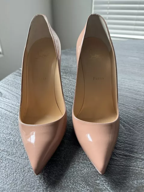 Christian Louboutin Pigalle Follies Nude Patent Leather Pumps Size 39.5 2