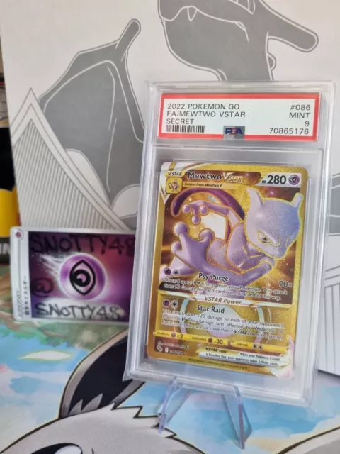 2022 Pokemon Go Mewtwo Vstar 086/078 Secret Gold Full Art PSA 9 MINT