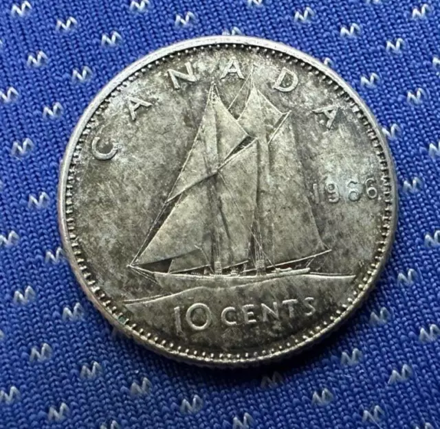 1966 Canada 10 Cents Coin  .800 Silver      #G85