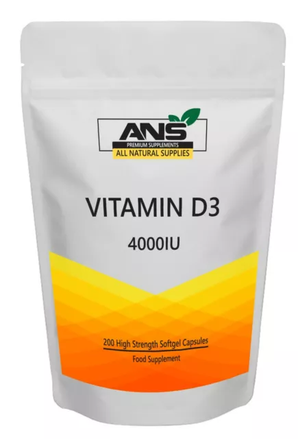 Vitamina D3 4000iu en una cápsula blanda altamente absorbible inmune y soporte óseo