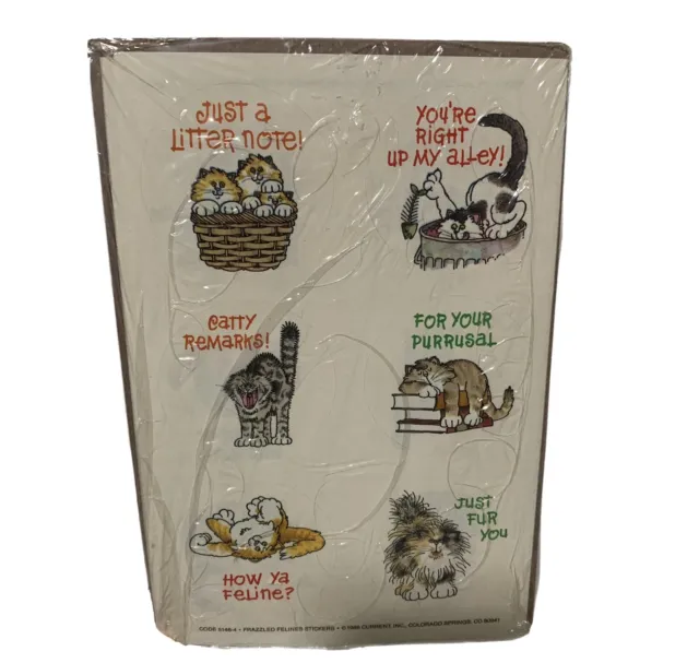 1986 Current Inc 5146-4 Frazzled Felines Stickers NOS Sealed