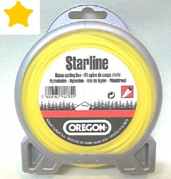 Freischneider Motorsense Mähfaden Oregon Starline gelb 2,4 mm x 15m sternförmig