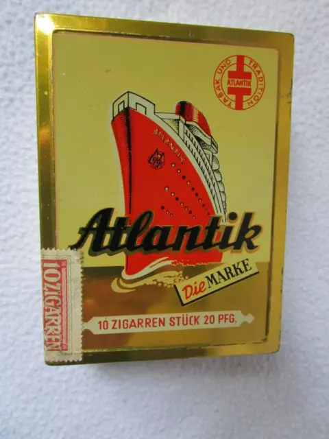 Atlantik Die Marke sehr alte seltene Blechdose Zigarrendose Schiffsmotiv Top