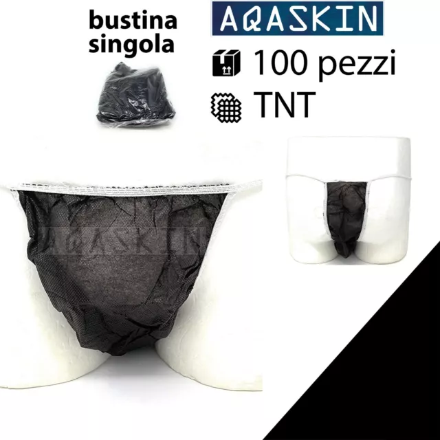 100 pz Slip monouso Uomo tanga TNT massaggio depilazione estetista conf singola