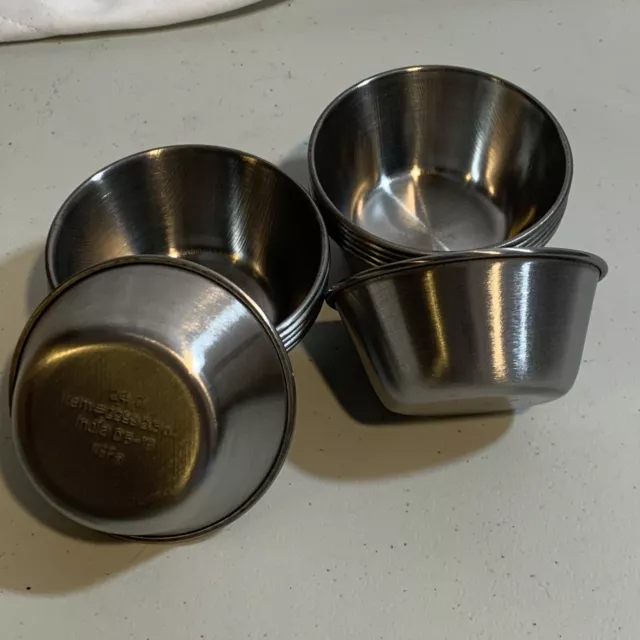 12 NEW 2.5 oz. Stainless Steel Ramekin Cups for Butter, Cocktail, Dipping