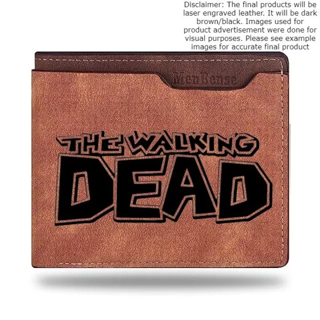 Custom THE WALKING DEAD Leather Bi Fold Wallet - Laser Engraved Wallet