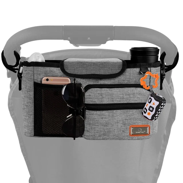 Homlynn Stroller Organizer, Parent Console Storage Bag-2 Deep Cup Holders with