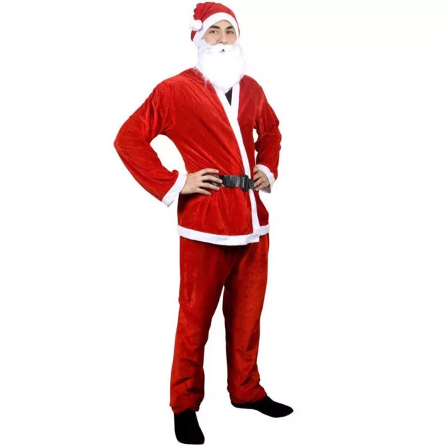 Vestito Costume Di Babbo Natale Feltro Adulto Uomo Taglia Unica dfh