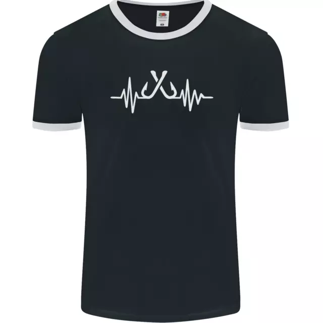 T-shirt da uomo Pulse Fishing Funny Fisherman ECG fotoL