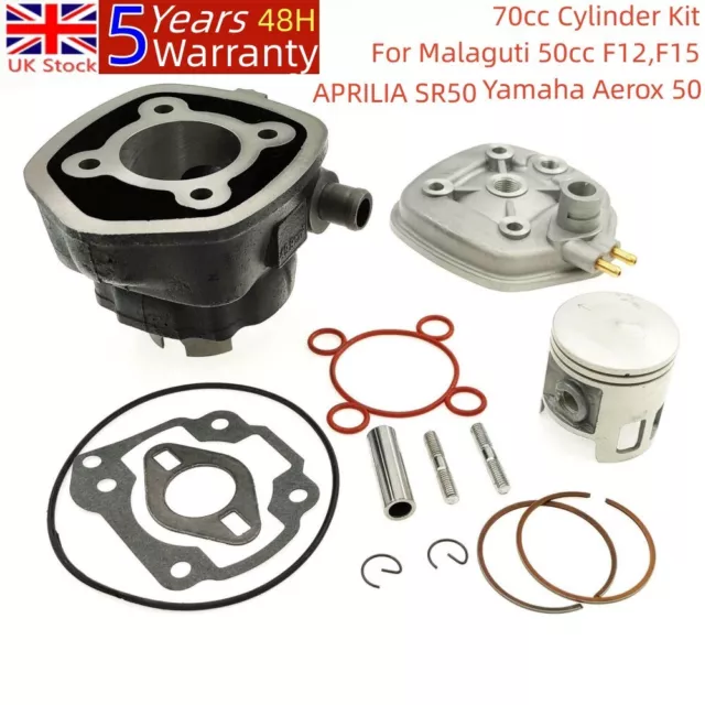 70cc Cylinder Gasket Kit+Head for Malaguti F12,F15 Yamaha Aerox 50 APRILIA SR70