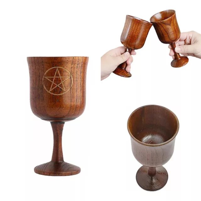 Wicca Ritual Wooden Pentacle Wine Cups decoration divination witch accessories
