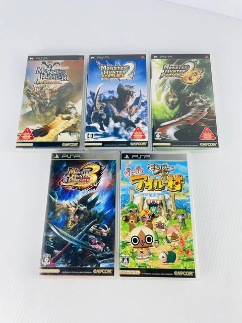 PSP Monster Hunter 1 2nd 2ndG 3rd Felyne Airou Diary Lot 5 Portable Game Japan