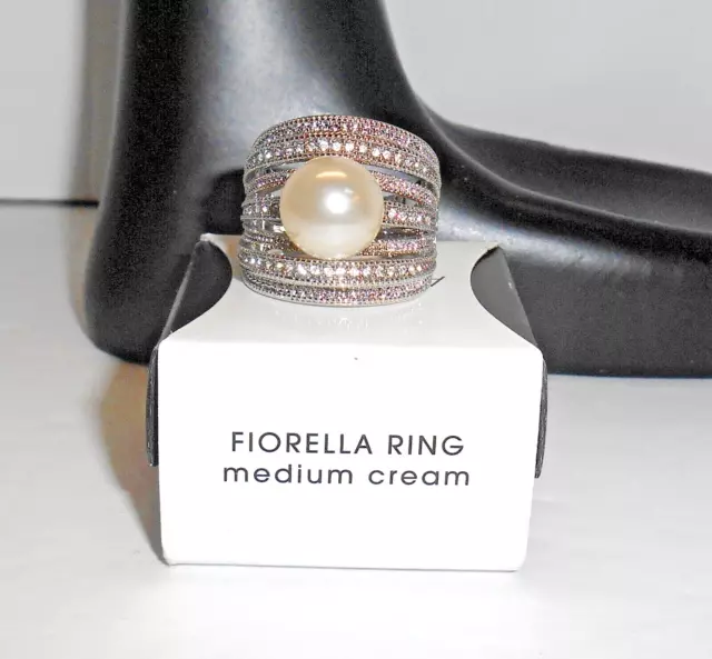 New In Box Avon Nataliya V. Collister Fiorella Med. Cream Ring Adjustable Sz 8-9 2