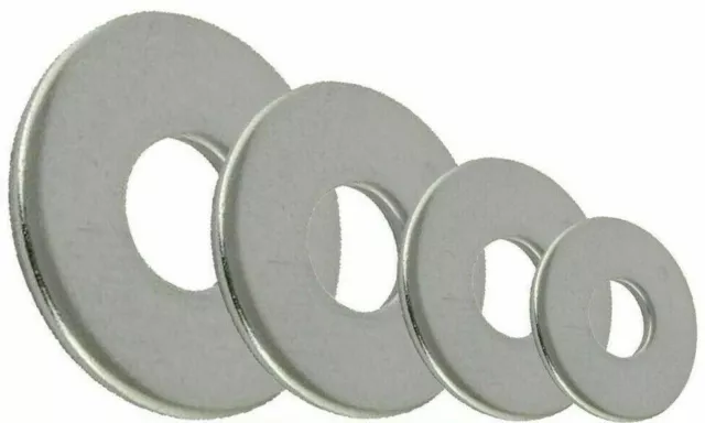 M2 M2.5 M3 M4 M5 M6 M8 M10 M12 Form G Wide Thick Flat Washers Stainless Steel