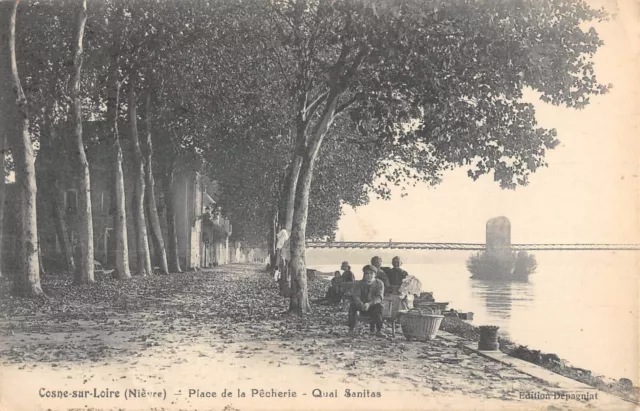 Cpa 58 Cosne Sur Loire Quai De La Pecherie Quai Sanitas