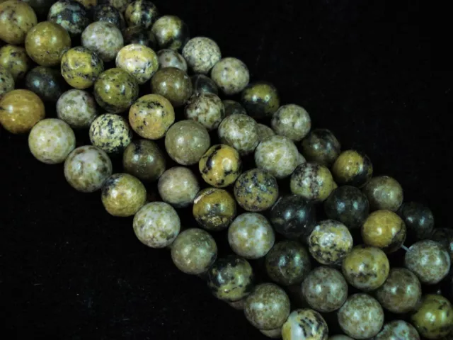 Yellow Turquoise 8mm Round Gemstone Beads 35cm Strand Jewellery FREE POSTAGE