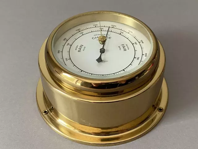 WEMPE CHRONOMETERWERKE HAMBURG Barometer Schiffsbarometer Messing Maritim