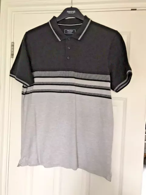 Maine New England  - Men's Polo Shirt - Golf Top, Size M -  Grey/LightGrey