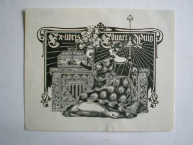 Exlibris , Klischee von José Triado für Eduart Puig