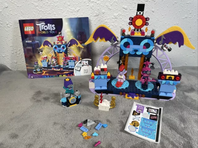Lego Trolls World Tour 41254 Volcano Rock City Concert, 99% complete, no box
