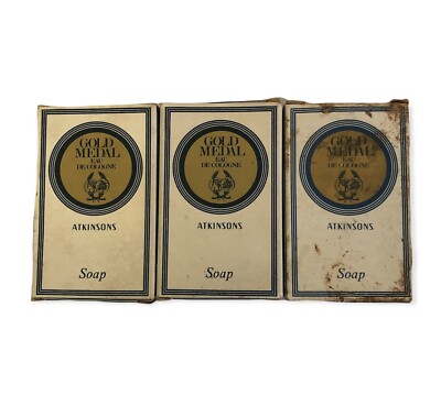 Atkinsons Gold Medal Saponette Albergo Vintage Da Collezione 3 x 20 gr 