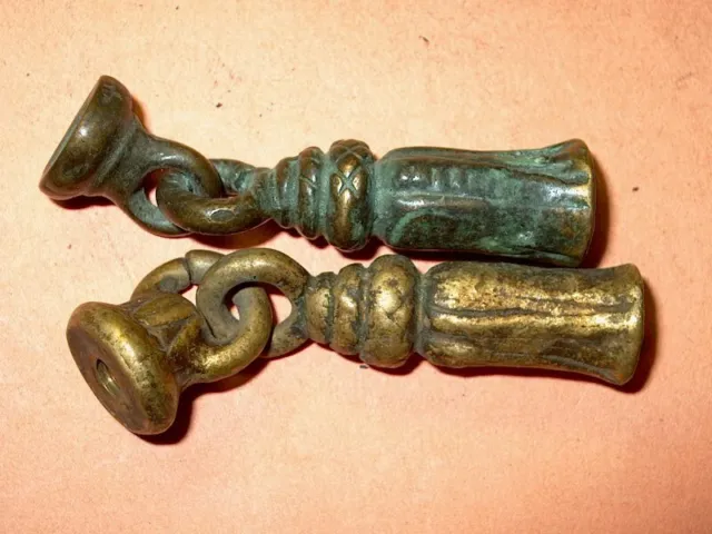 2 Antique Brass Tassels- Antique Lighting. Lamps, Chandeliers Etc. 2 1/2" Long