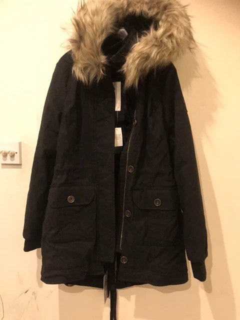 MANTEAU FEMME HOLLISTER Heritage Collection Parka Noir - Taille X-Petit Mrp  119 £ EUR 70,54 - PicClick FR