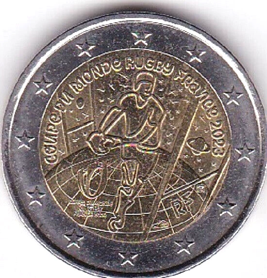 Frankrijk - 2 EUROS 2023 COMMEMORATIVE COUPE DU MONDE DE RUGBY FRANCE